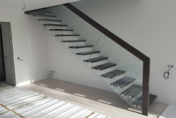 treppe, toget, glasgelander